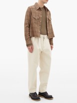 Thumbnail for your product : Deveaux Crew-neck Rib-knitted Jersey Sweater - Khaki