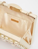 Thumbnail for your product : Aldo Box Clutch With Rhinestone Detail in Nude