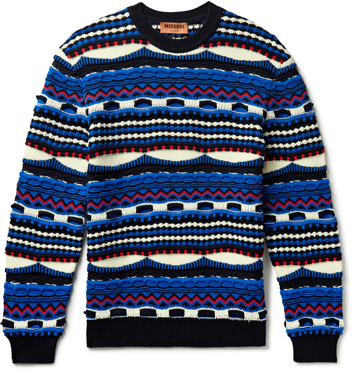 Missoni Striped long-sleeved crewneck sweater - ShopStyle