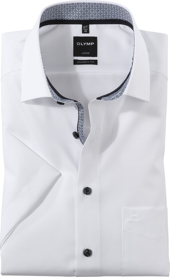 Olymp Level Five Men's Business Shirt Short-Sleeved Plain Body Fit New York  Kent-2 - ShopStyle
