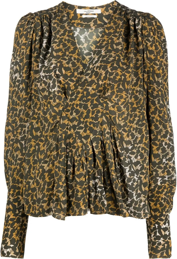 MARANT ÉTOILE V-neck printed blouse
