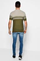 Thumbnail for your product : boohoo Short Sleeve Ribbed Stripe Knitted T-Shirt