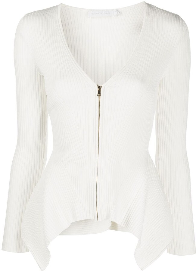 Womens Ribbed Sleeve Zip Front Cardigan | Shop the world's largest 