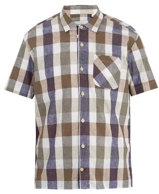 Oliver Spencer Edson short-sleeved checked cotton-blend shirt