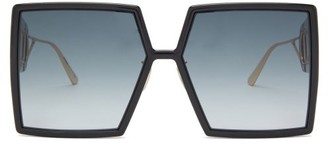 Christian Dior 30montaigne Square Acetate Sunglasses - Black Grey