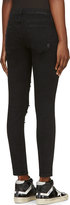 Thumbnail for your product : Current/Elliott Black Tattered The Stiletto Skinny Jeans