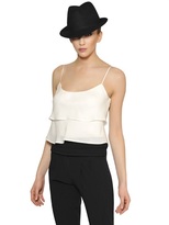 Thumbnail for your product : Emporio Armani Double Silk Georgette Ruffle Tank Top