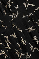 Thumbnail for your product : Mes Demoiselles Flocon Ruffled Printed Silk Crepe De Chine Midi Dress - Black