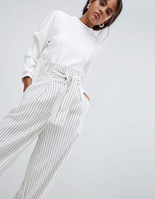 ASOS TALL Pinstriped Wide Leg Trousers