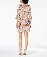 Thumbnail for your product : Connected Bell-Sleeve Floral-Print Chiffon Dress