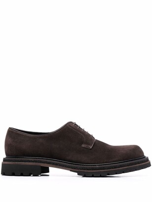 Fratelli Rossetti Almond-Toe Suede Lace-Up Shoes