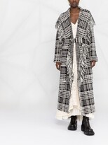 Thumbnail for your product : Dorothee Schumacher Jacquard Plaid Fringed Coat