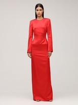 Thumbnail for your product : Giuseppe di Morabito Wool Blend Satin Dress W/ Back Cutout