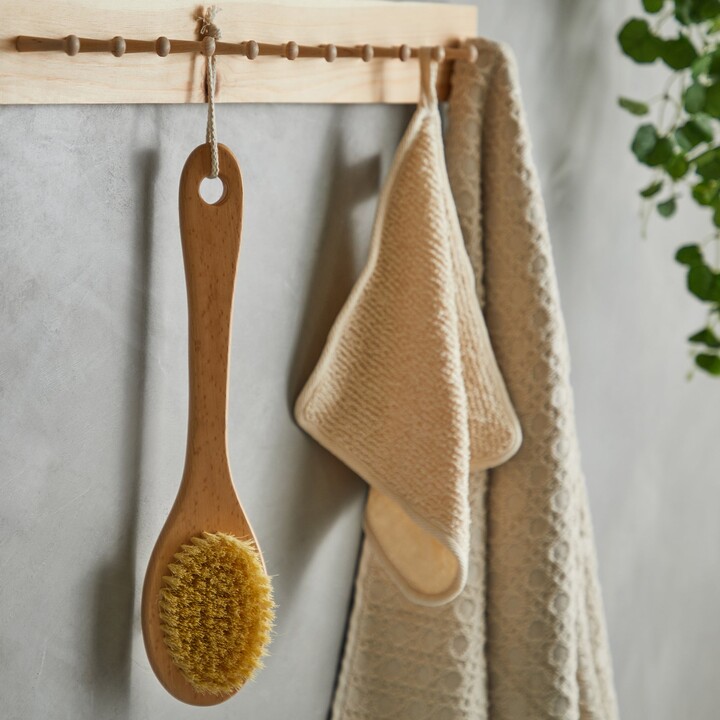 Dunelm Beechwood with Sisal Hemp Back Scrubber Brush Brown ShopStyle