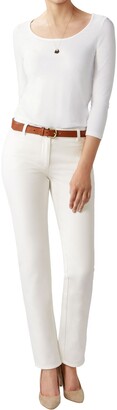 Pure Collection Cotton Stretch Straight Leg Jeans, Soft White