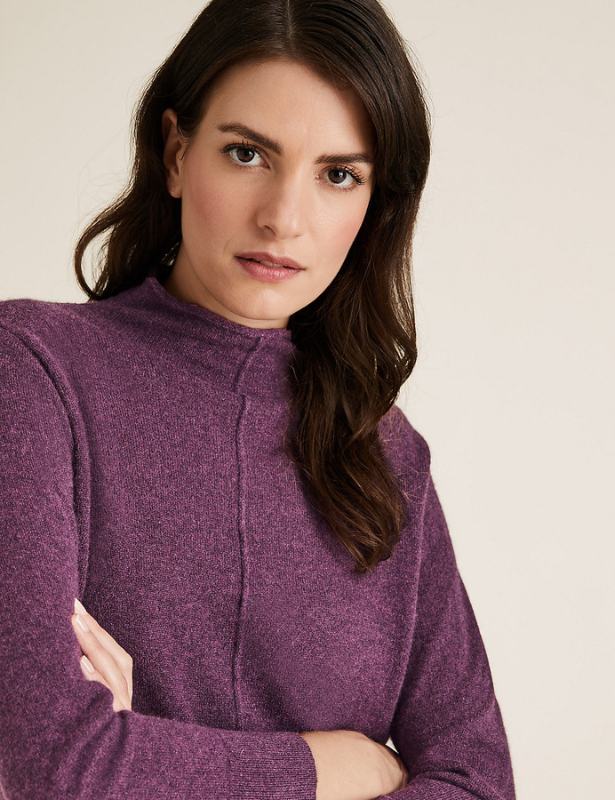 Marks and Spencer Pure Cashmere Stepped Hem Jumper ShopStyle