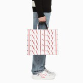 Thumbnail for your product : Valentino Garavani White/red VLTN Times medium tote bag