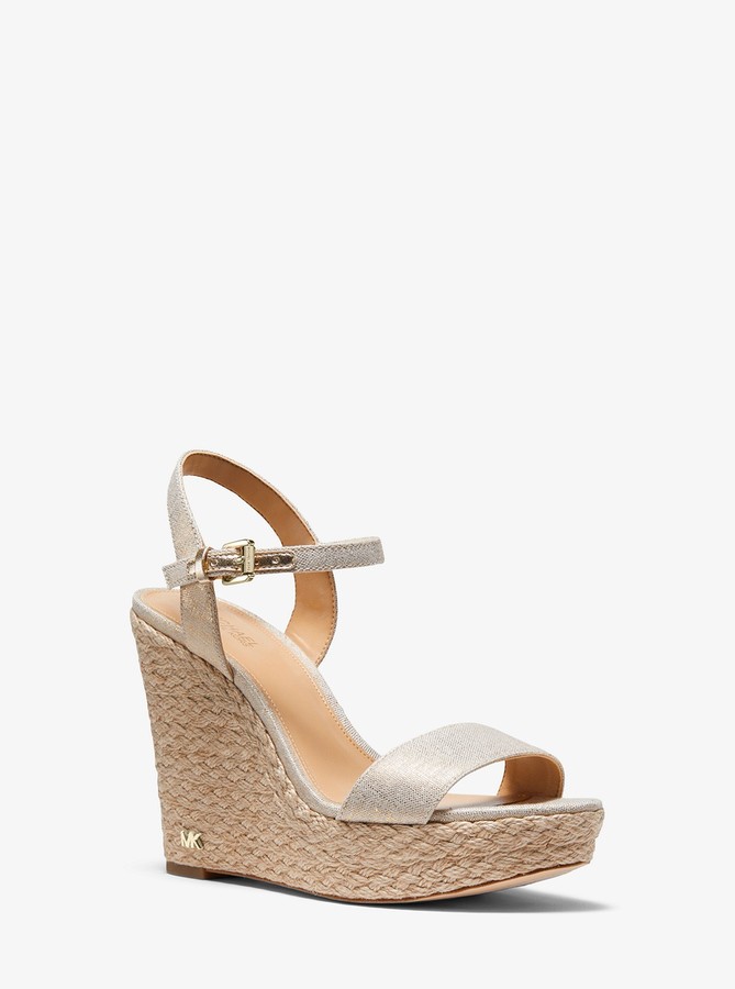 michael kors jill wedge white