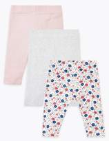Thumbnail for your product : Marks and Spencer 3 Pack Cotton Rich Floral Leggings