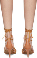 Thumbnail for your product : Stella McCartney Brown Lace-Up Heeled Sandals