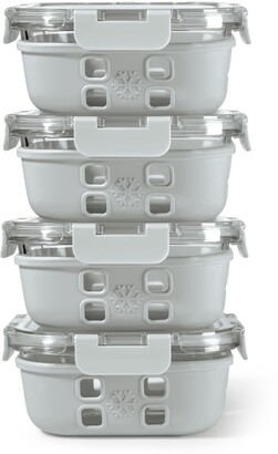 1 Cup 4pk Round Glass Food Storage Container Set Light Gray - Room  Essentials