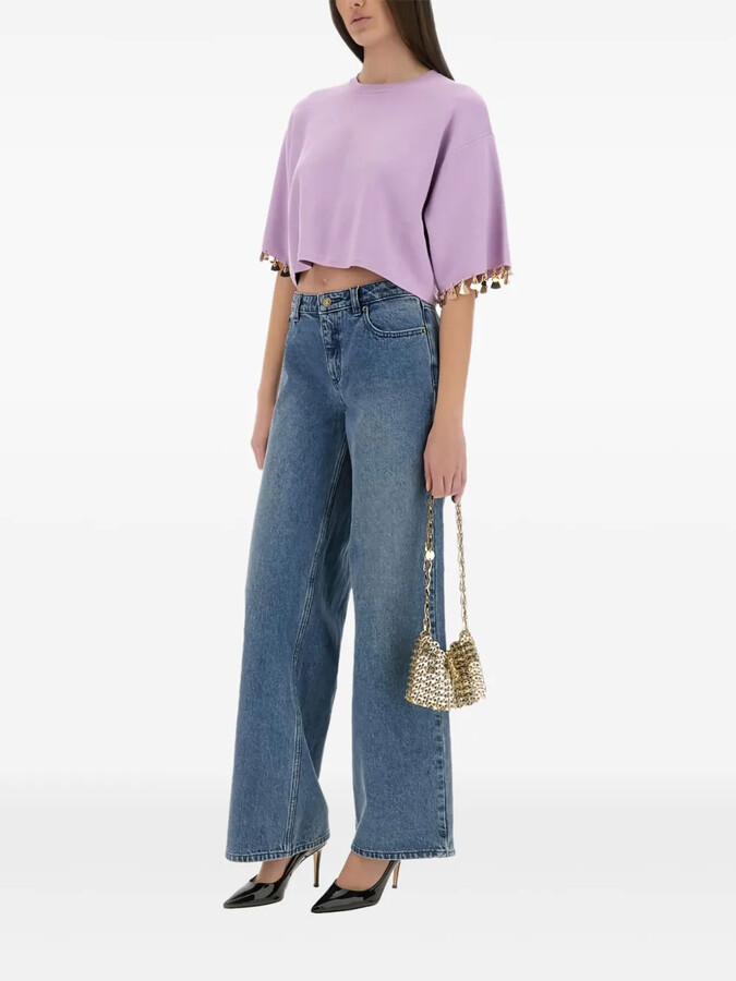 Rabanne embellished cropped T-shirt