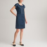 Thumbnail for your product : Anne Weyburn Linen/cotton Shift Dress With Short Sleeves