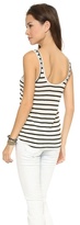 Thumbnail for your product : Feel The Piece Cropped Linen Stripe Sloan Tank