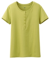 Thumbnail for your product : Uniqlo WOMEN Supima Cotton Henley Neck Short Sleeve T-Shirt