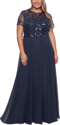 Xscape Evenings Plus Size Embellished Chiffon Ball Gown