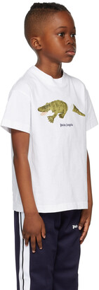 Palm Angels Kids White Crocodile T-Shirt