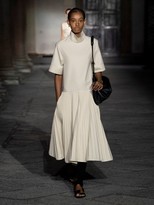 Thumbnail for your product : Jil Sander Pleated-skirt Cotton-blend Dress - Ivory