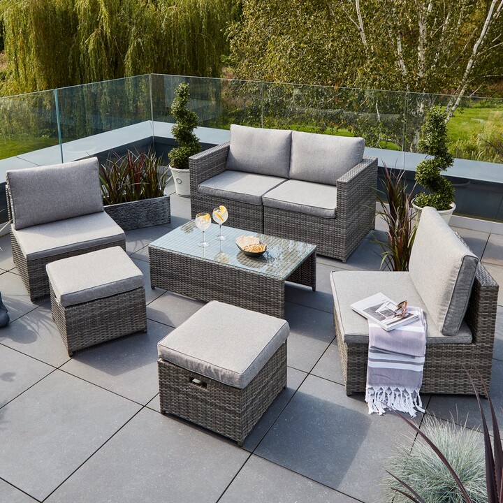 Dunelm Cancun 4 Seater Rattan Grey Modular Sofa Set Grey ShopStyle