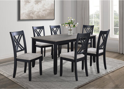 Red Barrel Studio Contemporary Transitional Style 7-Pc Wooden Dining Set