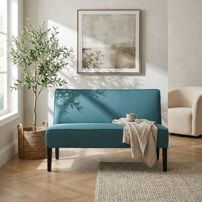 Latitude Run Contemporary Upholstered Loveseat Sofa with Solid Wood Frame