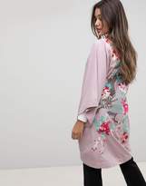 Thumbnail for your product : Dragon Optical Asos Design ASOS Premium Kimono Duster Jacket with Embroidery