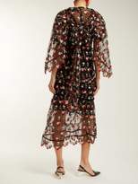 Thumbnail for your product : Simone Rocha Floral-embroidered Tulle Cape - Womens - Black Multi