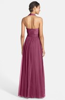 Thumbnail for your product : Monique Lhuillier ML Bridesmaids Crinkled Silk Chiffon Halter Gown