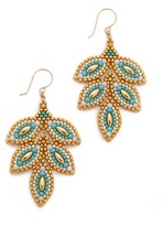 Thumbnail for your product : Miguel Ases Beaded Leaf Earrings