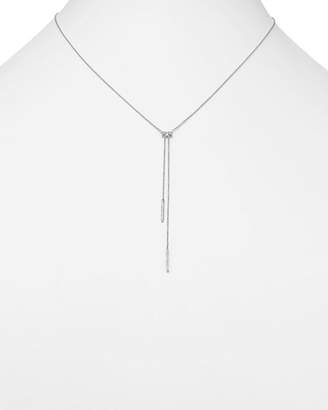 KC Designs 14K White Gold Diamond Modern Lariat Necklace, 18"