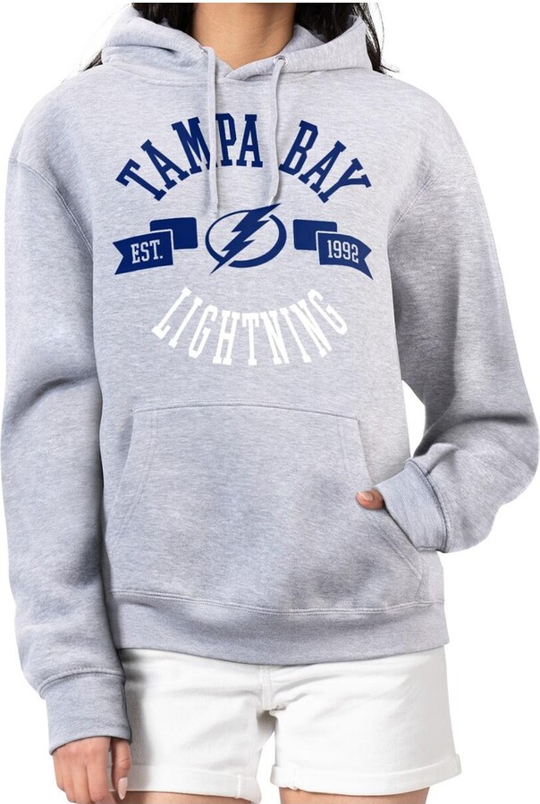 G-iii 4Her by Carl Banks Women's Heather Gray Tampa Bay Lightning City Graphic Fleece Pullover Hoodie