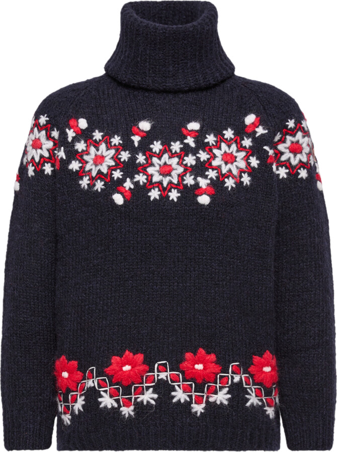 MONCLER GRENOBLE Moncler Hand-embroidered Alpaca & Wool Turtleneck Sweater, Women,