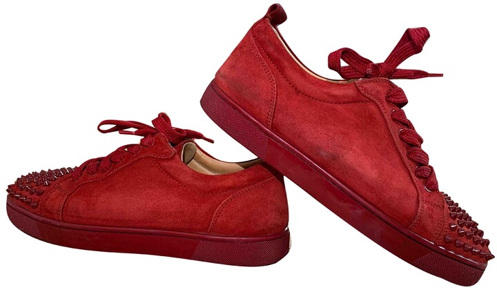 Louboutin red Suede Trainers ShopStyle & Athletic Shoes