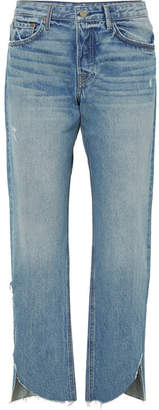 GRLFRND Maran Distressed Mid-rise Straight-leg Jeans