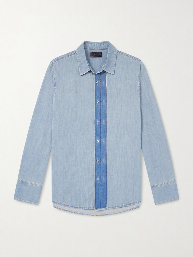 424 + HOORSENBUHS Two-Tone Denim Shirt