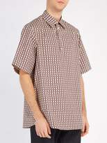 Thumbnail for your product : Valentino Optical-print Cotton Shirt - Mens - Burgundy
