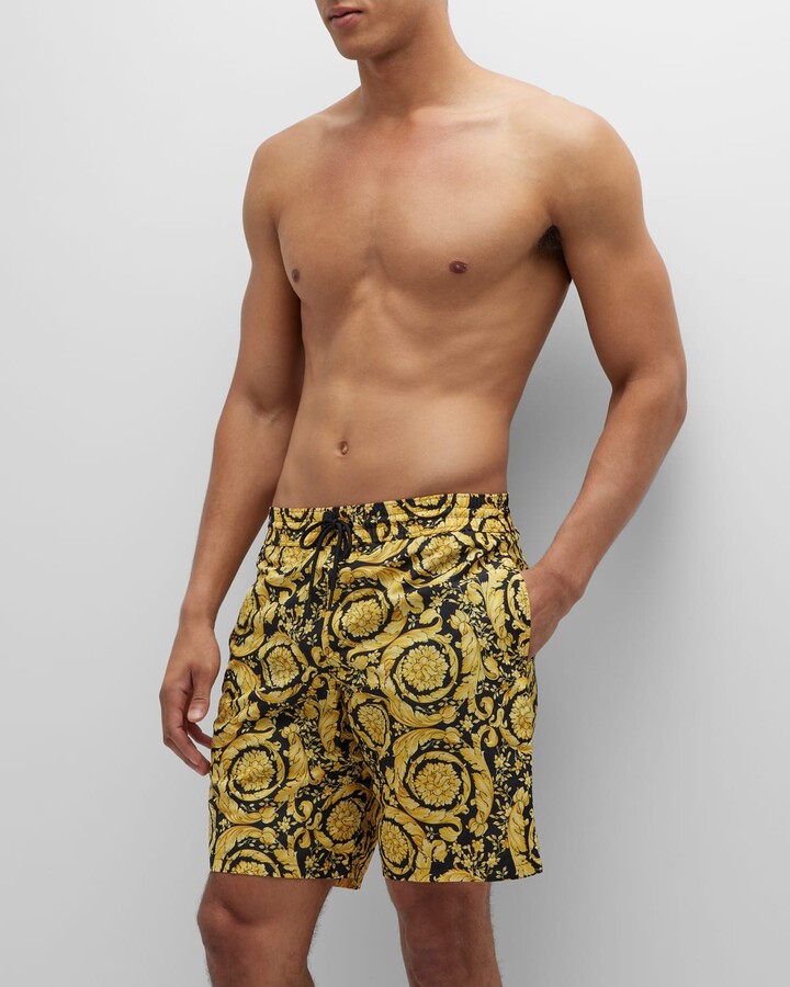 Versace Men's Long Baroque Swim Trunks ShopStyle