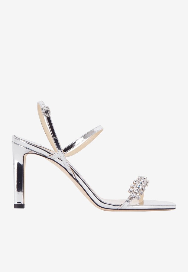 Jimmy Choo Silver Leather Women's Sandals | Shop the world's 