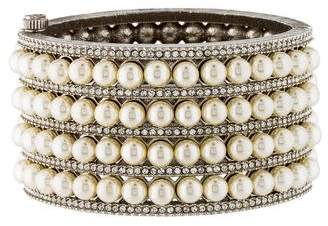 Chanel Faux Pearl Bangle Bracelet