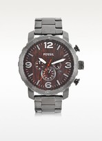 Thumbnail for your product : Fossil Nate Smoke Stainless Steel Chronograph Watch